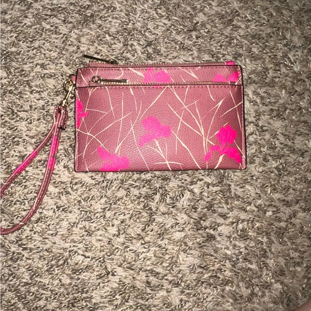 Pink and Brown Flower Wallet
